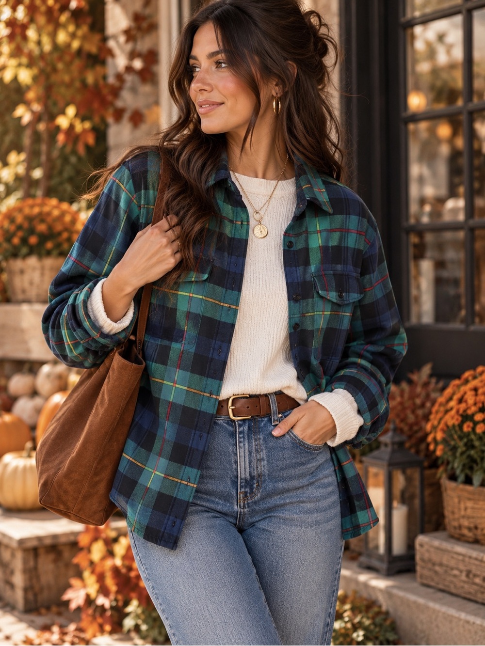 American Eagle Classic Fit Plaid Flannel Shirt Size Large 100% Cotton